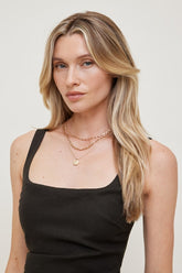 Layered Diamond Cut Pendant Necklace