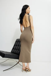 Open Back Midi Sweater Dress
