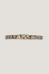 Rounded Rectangle Slim Faux Leather Belt
