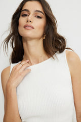 Low Back Rib Knit Tank Top
