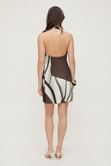 Halter Satin Mini Dress