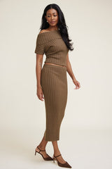 Ribbed Bodycon Maxi Skirt
