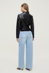Charlotte Short Faux Leather Jacket