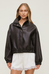 Brynn Faux Suede Bomber Jacket
