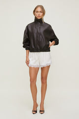 Brynn Faux Leather Bomber Jacket