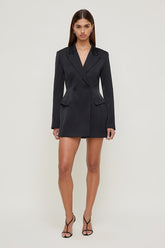 Chrishelle Satin Blazer Romper Mini Dress
