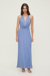 Plunge Cowl Neck Maxi Dress