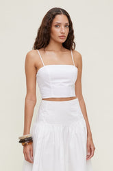 Cropped Poplin Tank Top