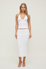 Scallop Trim Sweater Halter Top