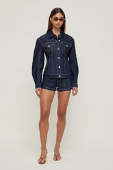 Cinched Denim Jacket