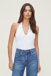 Sculpt Plunge Halter Bodysuit