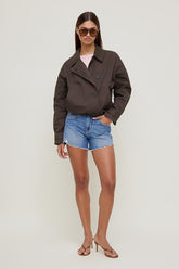 Twill Asymmetric Button Up Jacket