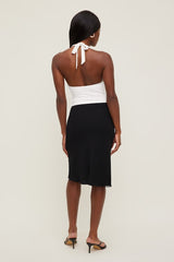 Textured Plunge Halter Top