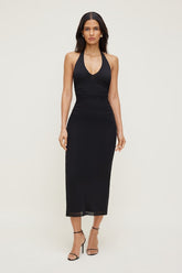 Reia Halter Mesh Maxi Dress