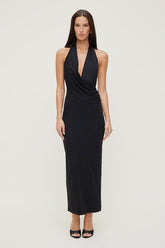 Plunge Mesh Maxi Dress