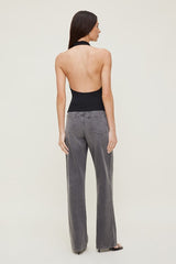 Cowl Neck Mesh Halter Top