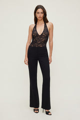 Lace Plunge Halter Bodysuit