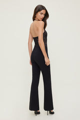 Lace Plunge Halter Bodysuit