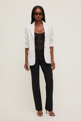 High Rise Slim Straight Leg Pants