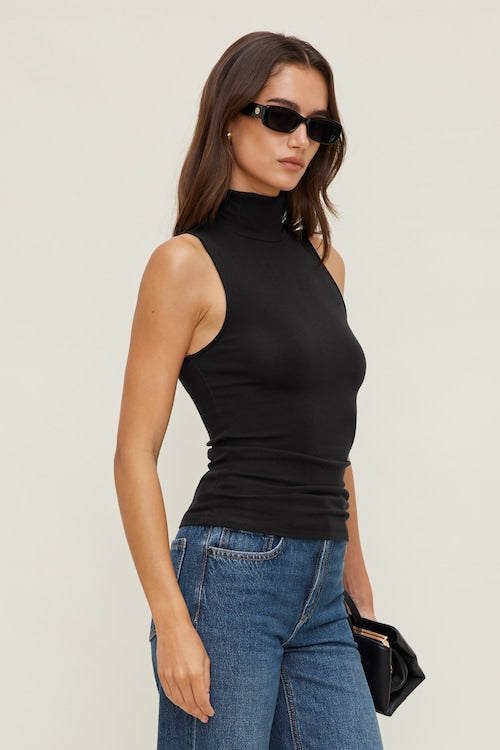 Sleeveless Turtleneck Top