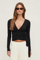 Wrap Long Sleeve Top