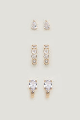 3-Pack Gem Earrings