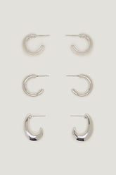 3-Pack Modern Chunky Hoop Earrings