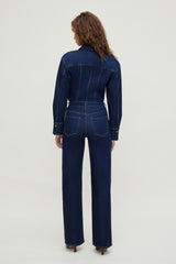 Cinched Stretch Denim Shirt