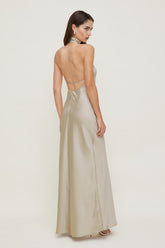 Satin Halter Maxi Dress