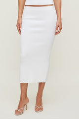 Scallop Trim Maxi Skirt