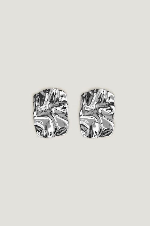 Crumpled Button Earrings