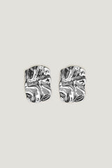 Crumpled Button Earrings