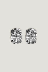 Crumpled Button Earrings