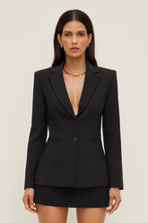 Anna Cinched Crepe Blazer