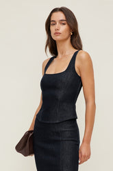 Denim Bustier Top