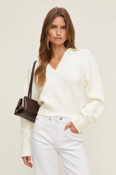 Audrey Cinched Polo Sweater