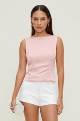 Open Back Satin Tank Top