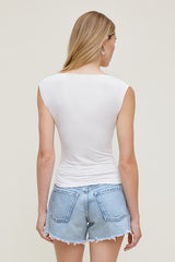 Draped Scoop Neck Top