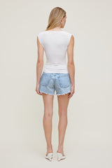 Draped Scoop Neck Top