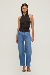Theo Mid Rise Barrel Leg Jeans