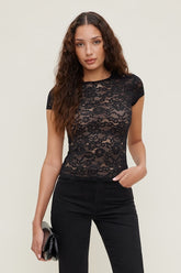 Lace Crewneck Top