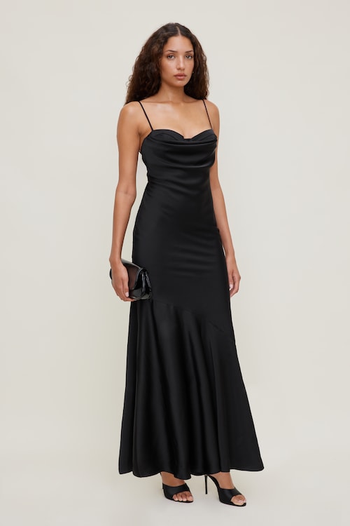 Bustier Satin Maxi Dress