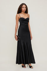 Bustier Satin Maxi Dress