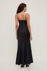Bustier Satin Maxi Dress