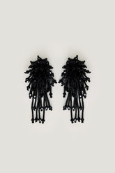 Beaded Fringe Cluster Earrings