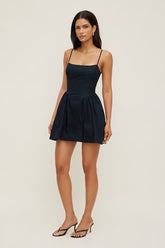 Flared Poplin Mini Dress