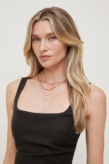 Layered Diamond Cut Pendant Necklace