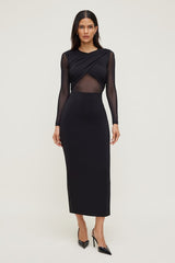 Sculpt Twisted Long Sleeve Maxi Dress