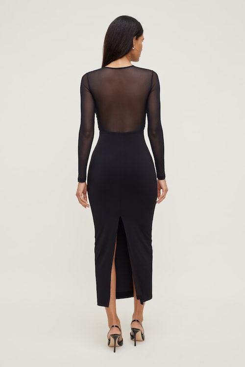 Sculpt Twisted Long Sleeve Maxi Dress