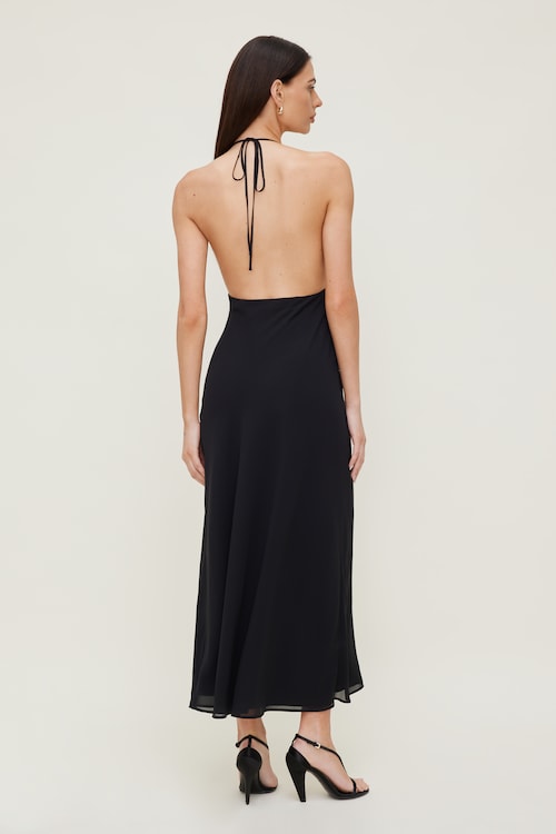 Floral Plunge Cowl Neck Maxi Dress